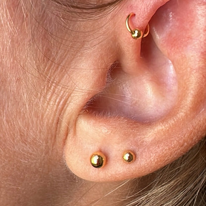 Arito-piercing Bolita (plata y oro)