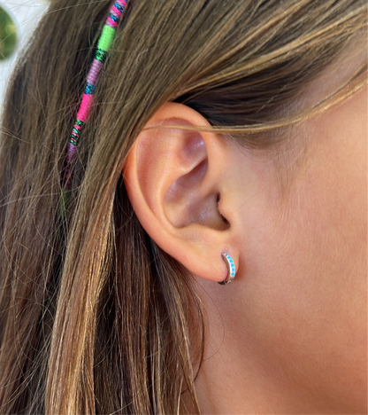 Aritos Turquesa (plata y oro)