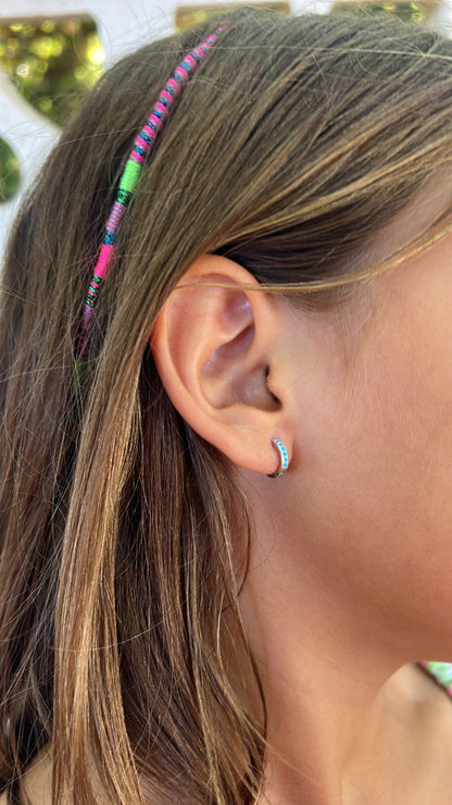 Aritos Turquesa (plata y oro)