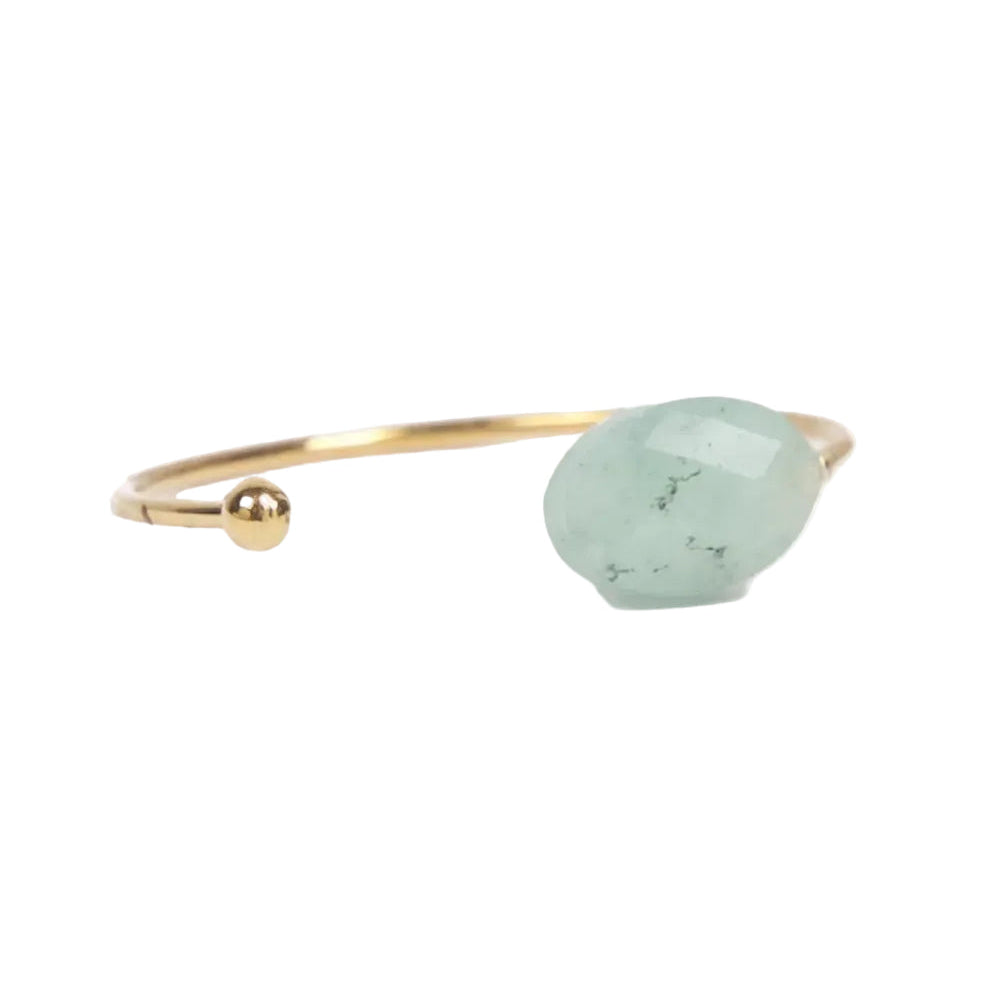 anillo ajustable de acero inoxidable dorado con piedra natural: rodocrosita, amatista, ágata roja, amazonita o piedra africana. Son talla única. Ideales como regalo a adolescentes. 