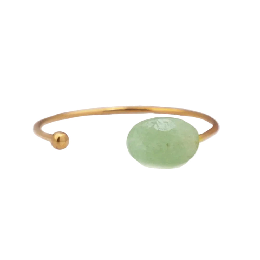 anillo ajustable de acero inoxidable dorado con piedra natural: rodocrosita, amatista, ágata roja, amazonita, AVENTURINA VERDE o piedra africana. Son talla única. Ideales como regalo a adolescentes. 