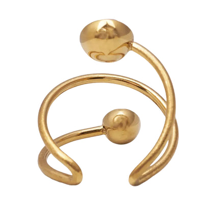 anillo boho ajustable,grande, dorado y resistente al agua ideal para look hippy de verano. está confeccionado en acero hipoalergénico dorado y piedra natural y es la idea de regalo perfecto para el día de la madre o amigo invisible. Gold plated stainless steel adjustable waterproof ring