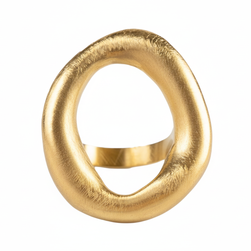 anillo ajustable,grande, dorado y resistente al agua ideal para  completar look de nvitada a bodas, bautizos y comuniones. está confeccionado en acero hipoalergénico y es la idea de regalo perfecto para el día de la madre o amigo invisible. Gold plated stainless steel adjustable waterproof ring