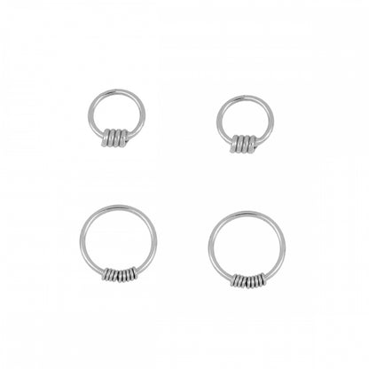 pendiente de aro flexible para piercing. Es hipoalergénico de plata con baño de oro 18 kilates. Perfecto para cartílago, tragus y helix