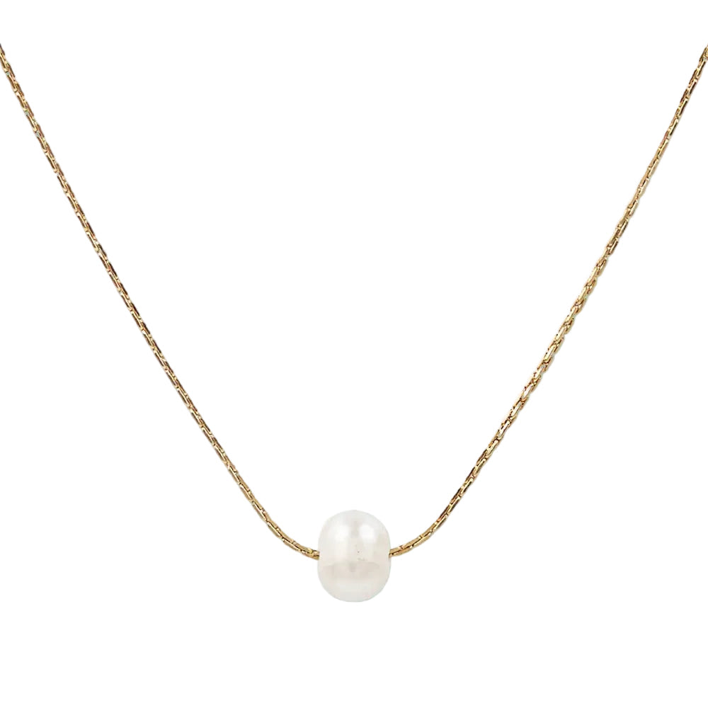 colgante de cadena dorada con perla de río. es DE ACERO HIPOALERGÉNICO Y RESISTENTE AL AGUA. sON UNos collares DE PERLAS PEQUEÑAS Y FINAS PAR REGALAR EN EL DÍA DE LA MADRE, DE AMIGO INVISIBLE O PARA UNA PRIMERA COMUNIÓN.
