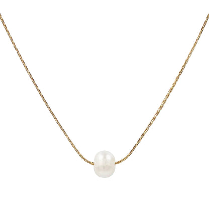 colgante de cadena dorada con perla de río. es DE ACERO HIPOALERGÉNICO Y RESISTENTE AL AGUA. sON UNos collares DE PERLAS PEQUEÑAS Y FINAS PAR REGALAR EN EL DÍA DE LA MADRE, DE AMIGO INVISIBLE O PARA UNA PRIMERA COMUNIÓN.