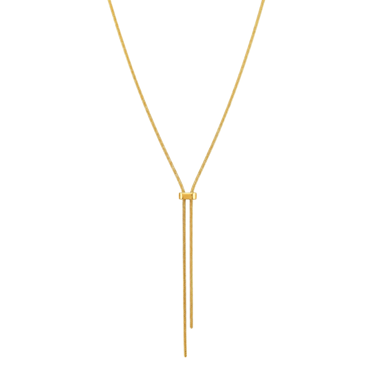 collar largo boho para adolescente o mujer joven que lleve escote palabra de honor, escote en v o escote pronunciado. es de cadena larga con bolas y chapitas colgantes. ideal para looks de noche o de fiesta. Es de acero hipoalergénico dorado o plateado y resistente al agua