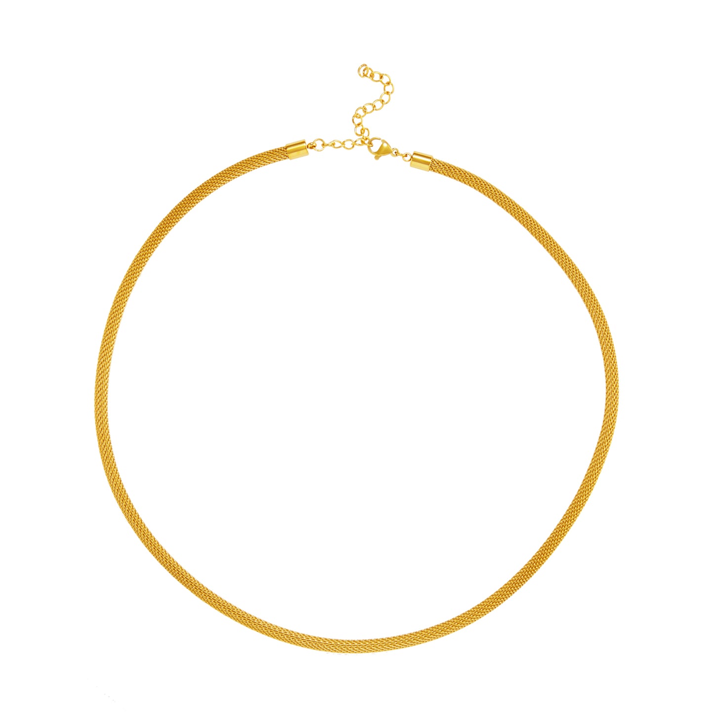 collar ligero de tubo de malla gordito confeccionado en acero HIPOALERGÉNICO y resistente al agua. 