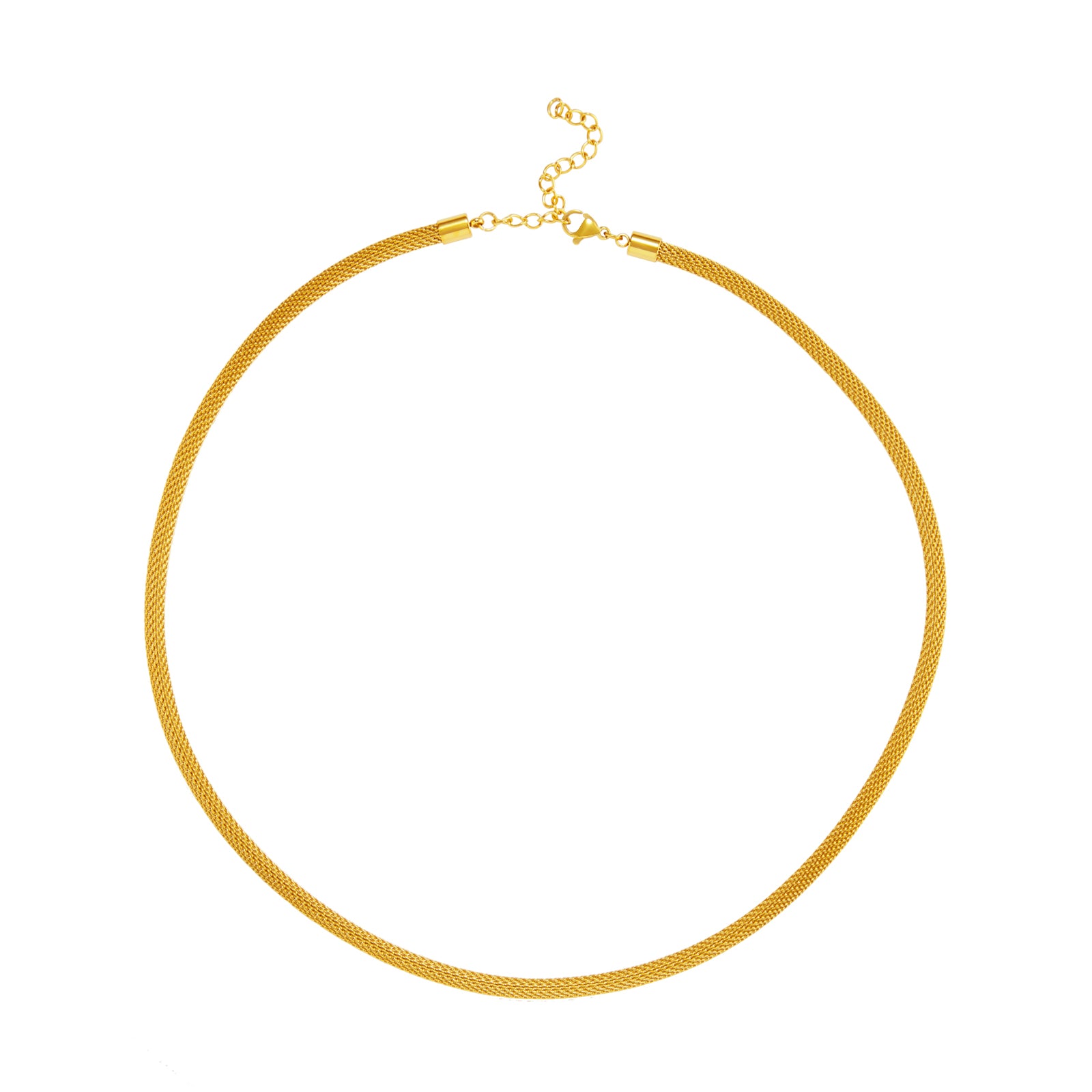 collar ligero de tubo de malla gordito confeccionado en acero HIPOALERGÉNICO y resistente al agua. 