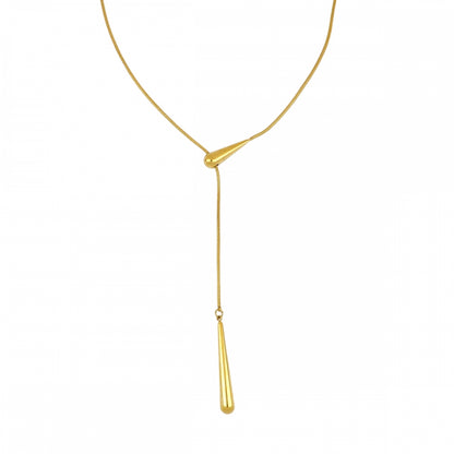 collar largo omega ajustable de acero hipoalergénico dorado resistente al agua