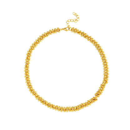 collar dorado de eslabón grueso o gordo confeccionado en acero HIPOALERGÉNICO y resistente al agua. 