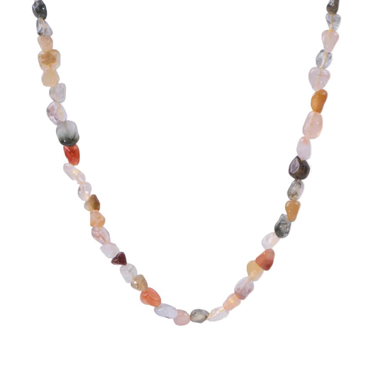 collar estilo boho de piedra mineral natural ágata roja. Ideal para verano, para regalar en el día de la madre y para llevar a la playa
