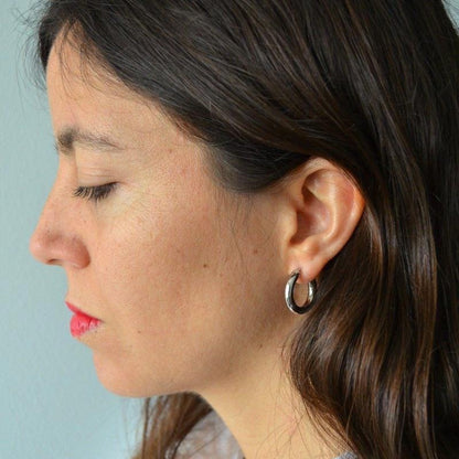 Chunky earrings (silver and gold)