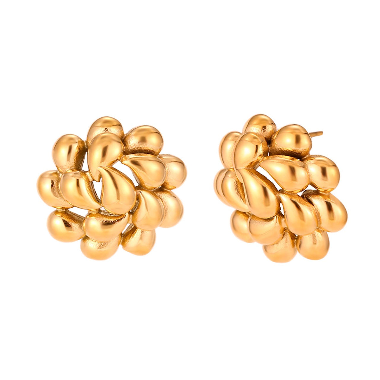 PENDIENTES DE FLOR GRANDES CON RELIEVE IRREGULAR
ESTILO VINTAGE. Son de acero hipoalergénico resistente al agua y bañado en oro o plata. Diseño similar a los pendientes de de maria pombo por agatha paris