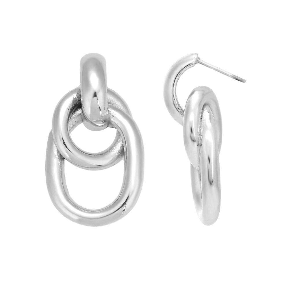 PENDIENTES  con colgante de nudo o lazo ESTILO VINTAGE. Son de acero hipoalergénico resistente al agua y bañado en oro o plata. Diseño similar a los pendientes de de maria pombo por agatha paris