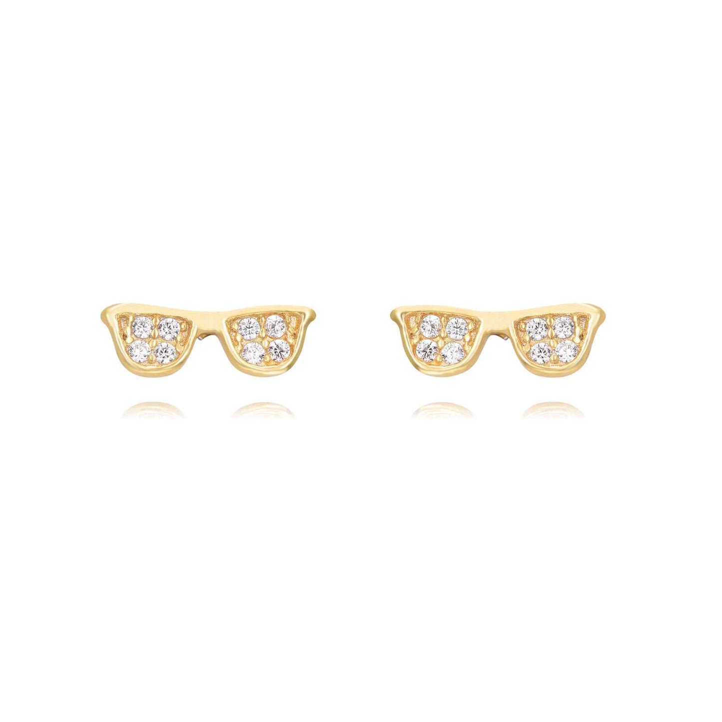 pendientes para verano de gafas de sol. Son perfectos para piercing y el material es de plata de ley con baño de oro 18 kilates. gold plated sterling silver sunglasses earrings