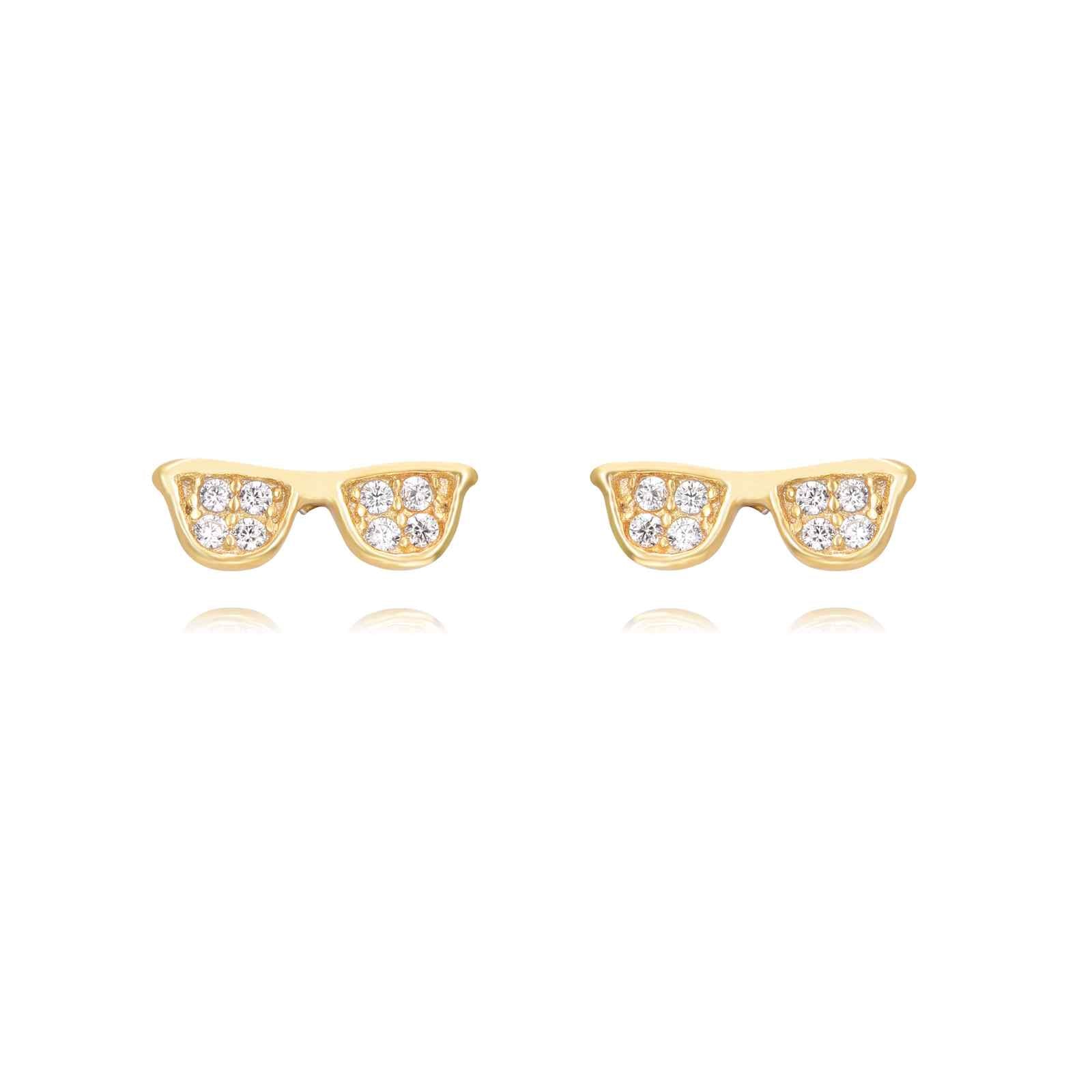 pendientes para verano de gafas de sol. Son perfectos para piercing y el material es de plata de ley con baño de oro 18 kilates. gold plated sterling silver sunglasses earrings
