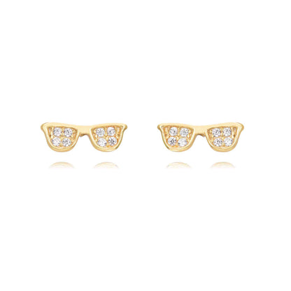 pendientes para verano de gafas de sol. Son perfectos para piercing y el material es de plata de ley con baño de oro 18 kilates. gold plated sterling silver sunglasses earrings