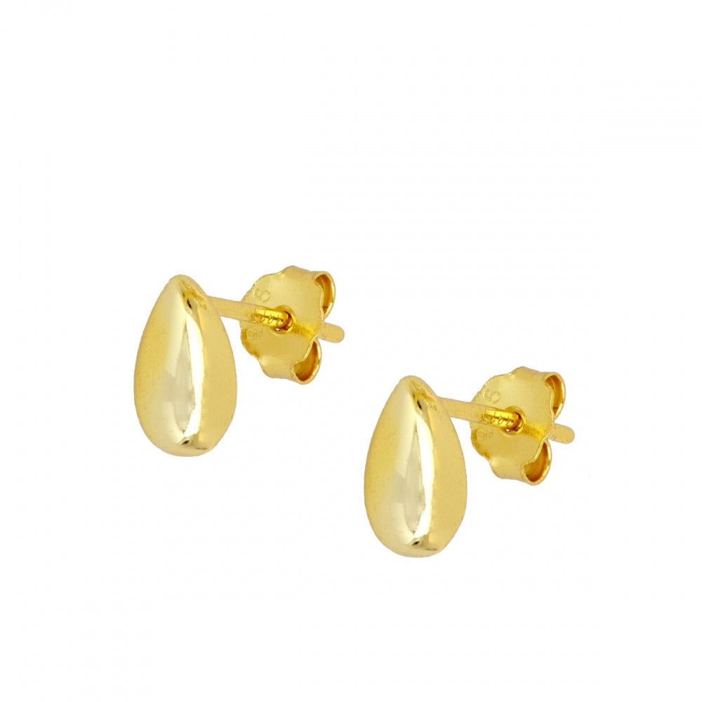 pendientes de gota o lágrima tipo paria pombo o kendall jenner. son de plata de ley con baño de oro 18 kilates y ligeramente ovalados