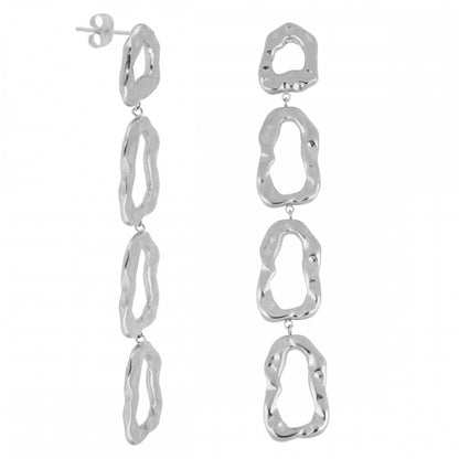 pendientes de largos de fiesta con ESLABONES GRUESOS martelé para una invitada a boda o evento. No pesan. Son hipoalergénicos y resistentes al agua. Gold plated stainless steel long CHAIN earrings