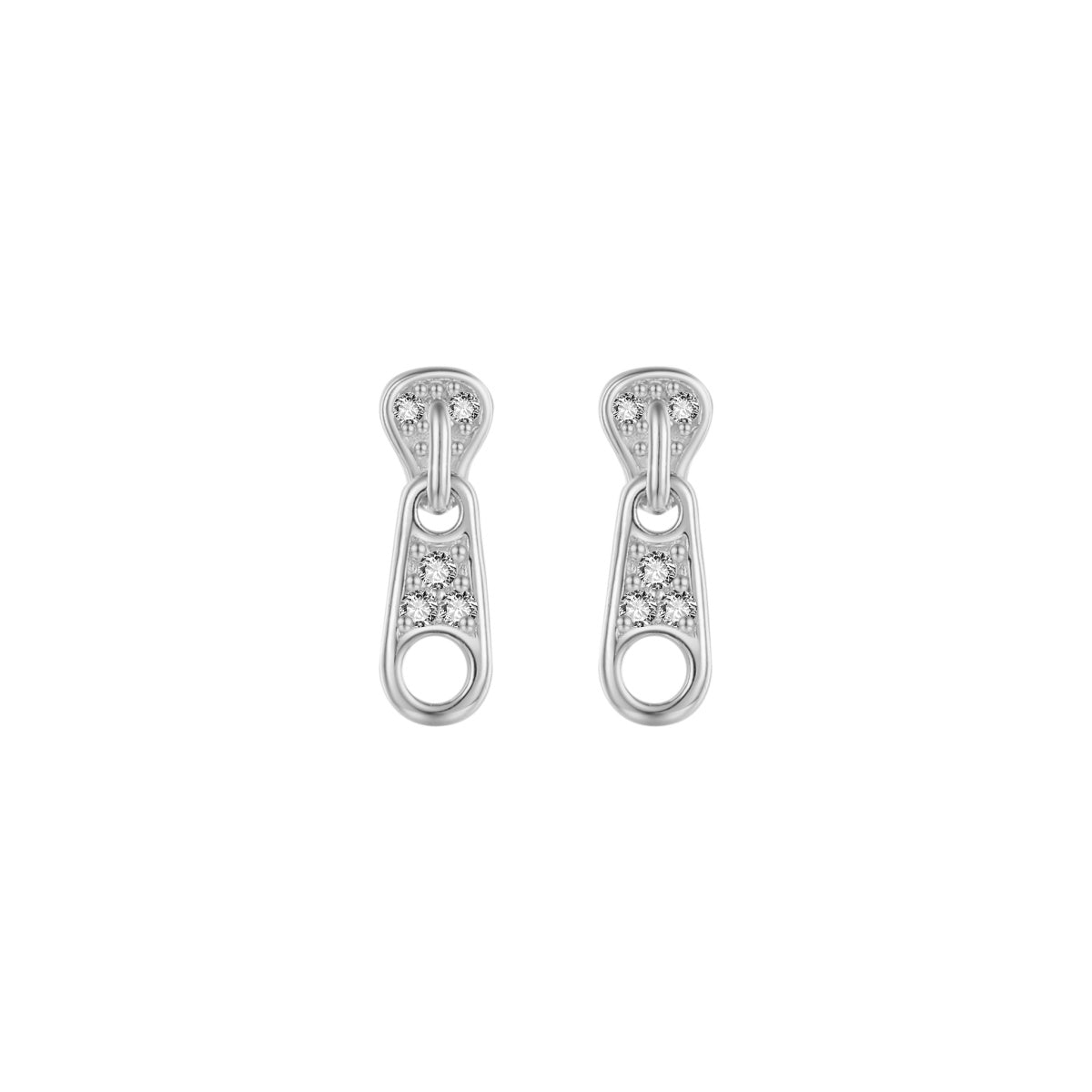 pendiente para piercing de cremallera. es de plata de ley con baño de oro 18 kilates. gold plated sterling silver zipper earring