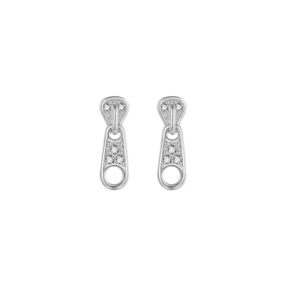 pendiente para piercing de cremallera. es de plata de ley con baño de oro 18 kilates. gold plated sterling silver zipper earring