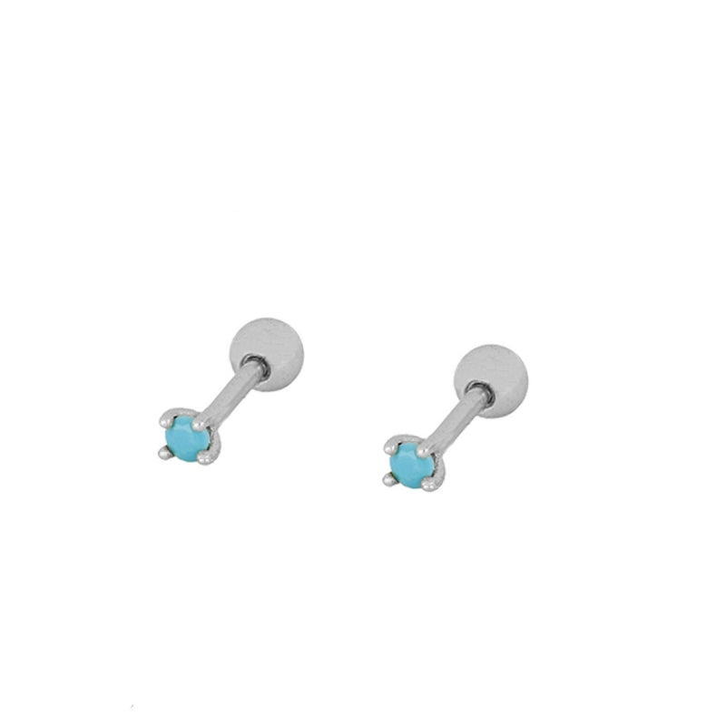 mini piercing pequeñito de brillante redondo con cierre de bola de rosca. Anti alergico ó hipoalergénico porque está confeccionado en plata de ley con baño de oro. Perfecto para helix, tragus, anti helix, daith, conch. Gold plated anti allergic piercing earring