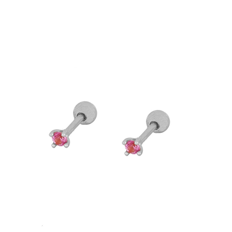 mini piercing pequeñito de brillante redondo con cierre de bola de rosca. Anti alergico ó hipoalergénico porque está confeccionado en plata de ley con baño de oro. Perfecto para helix, tragus, anti helix, daith, conch. Gold plated anti allergic piercing earring