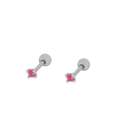 mini piercing pequeñito de brillante redondo con cierre de bola de rosca. Anti alergico ó hipoalergénico porque está confeccionado en plata de ley con baño de oro. Perfecto para helix, tragus, anti helix, daith, conch. Gold plated anti allergic piercing earring