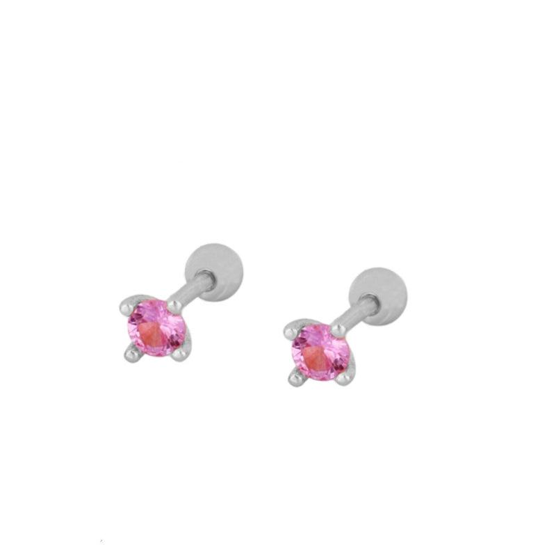 mini piercing pequeñito de brillante redondo con cierre de bola de rosca. Anti alergico ó hipoalergénico porque está confeccionado en plata de ley con baño de oro. Perfecto para helix, tragus, anti helix, daith, conch. Gold plated anti allergic piercing earring