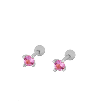 mini piercing pequeñito de brillante redondo con cierre de bola de rosca. Anti alergico ó hipoalergénico porque está confeccionado en plata de ley con baño de oro. Perfecto para helix, tragus, anti helix, daith, conch. Gold plated anti allergic piercing earring