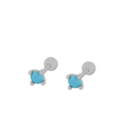 mini piercing pequeñito de brillante redondo con cierre de bola de rosca. Anti alergico ó hipoalergénico porque está confeccionado en plata de ley con baño de oro. Perfecto para helix, tragus, anti helix, daith, conch. Gold plated anti allergic piercing earring