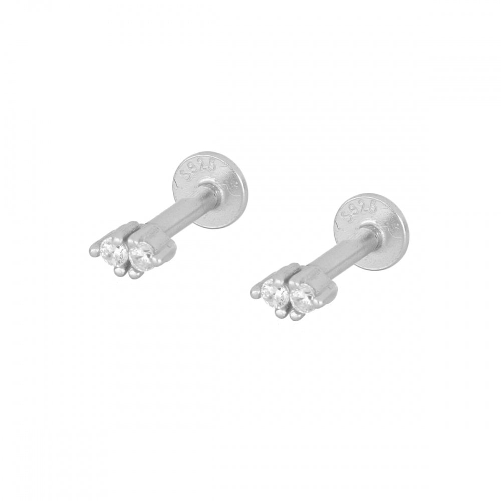 mini piercing pequeño para helix de  brillante Y cierre plano rosca. Es anti alergico O HIPOALERGÉNICO porque está confeccionado en plata de ley con baño de oro. Perfecto para helix, tragus, anti helix, daith, conch. Gold plated round TINY SMALL  ZIRCON anti allergic helix piercing earring