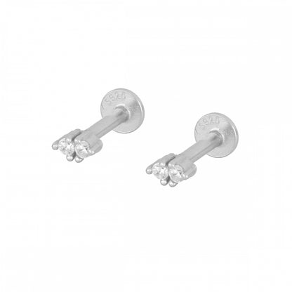 mini piercing pequeño para helix de  brillante Y cierre plano rosca. Es anti alergico O HIPOALERGÉNICO porque está confeccionado en plata de ley con baño de oro. Perfecto para helix, tragus, anti helix, daith, conch. Gold plated round TINY SMALL  ZIRCON anti allergic helix piercing earring