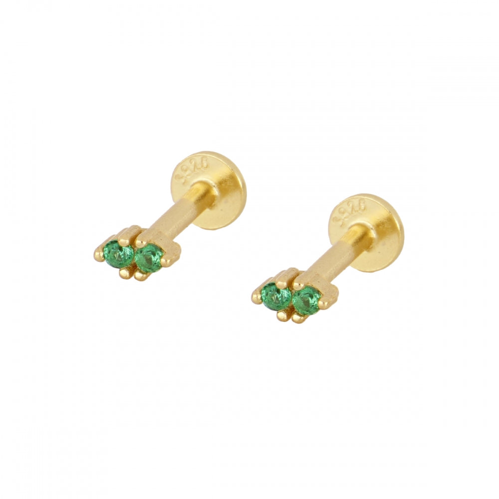 mini piercing pequeño para helix de  brillante Y cierre plano rosca. Es anti alergico O HIPOALERGÉNICO porque está confeccionado en plata de ley con baño de oro. Perfecto para helix, tragus, anti helix, daith, conch. Gold plated round TINY SMALL  ZIRCON anti allergic helix piercing earring