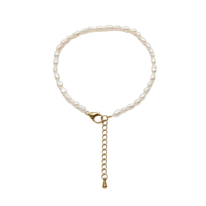 PULSERAS DE PERLA DE ARROZ CULTIVADA. SON DE ACERO HIPOALERGÉNICO Y RESISTENTE AL AGUA. sON UNAS PULSERAS DE PERLAS PEQUEÑAS Y FINAS PAR REGALAR EN EL DÍA DE LA MADRE, DE AMIGO INVISIBLE O PARA UNA PRIMERA COMUNIÓN.
