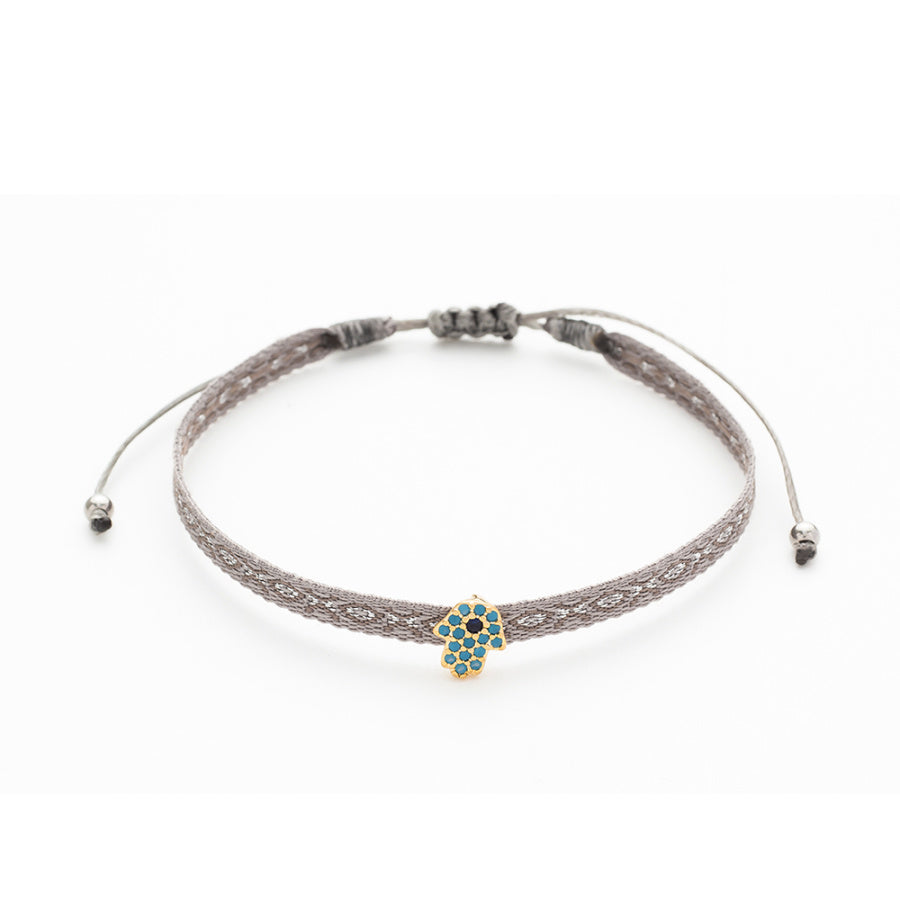 pulsera ajustable con mano de fátima o hamsa. Es perfecta para regalar en verano