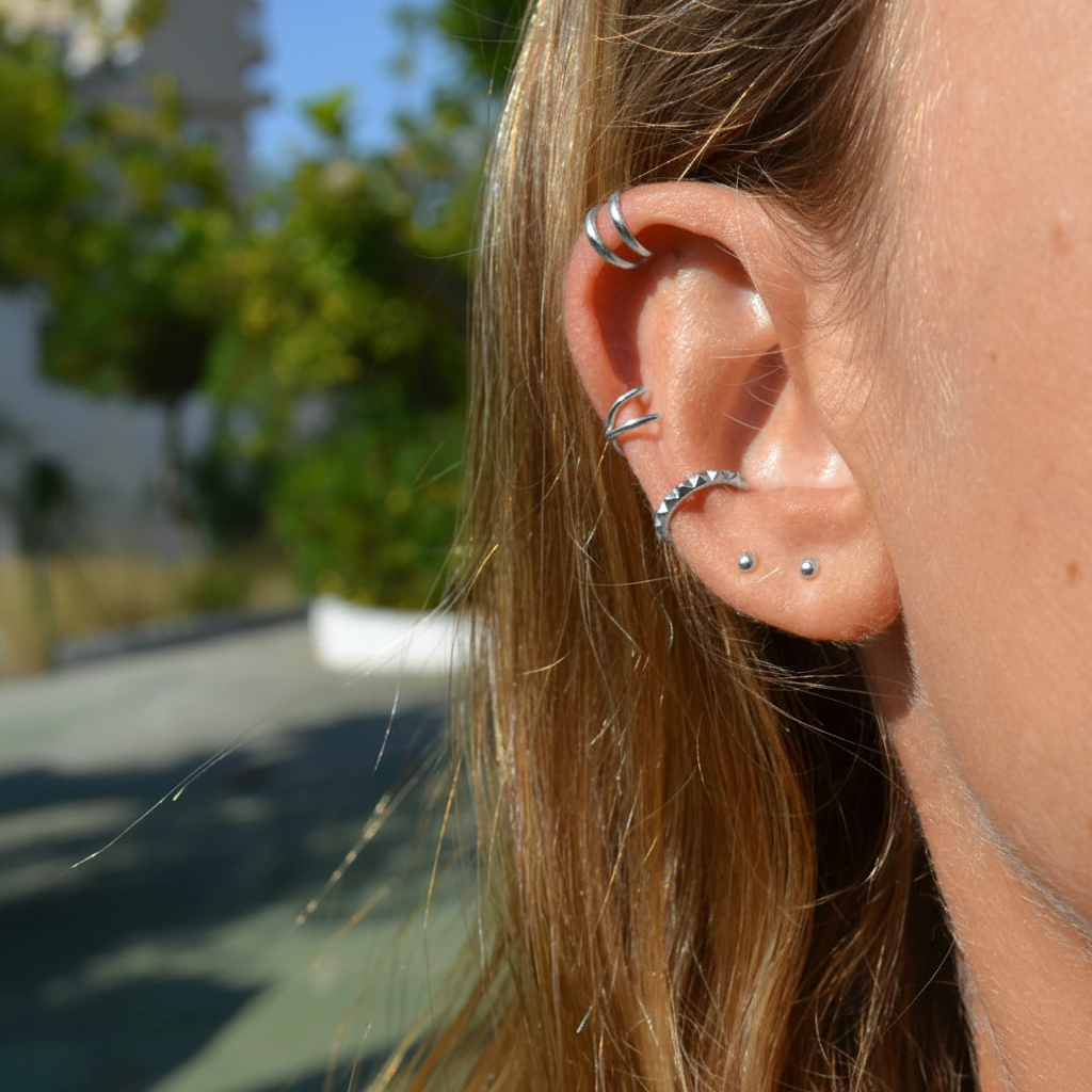 Ear cuff Funky (plata y oro)