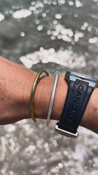 Pulsera Esclava  fina WATERPROOF (acero y oro)