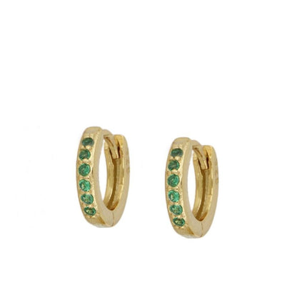 Green earrings (silver and gold)