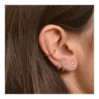 Pink earrings (silver and gold)