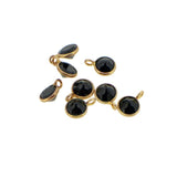 colgante o charm mineral de espinela negra para personalizar tu joya o gargantilla de plat de ley con baño de oro