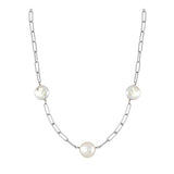 gargantilla de eslabon vintage grueso y perlas naturales. Natural pearl chunky chain necklace