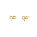 pendientes mini de estrella pequeña para piercing confeccionados en plata de ley con baño de oro 18 kilates