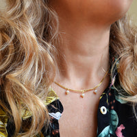 gargantilla de eslabon vintage grueso y perlas naturales. Natural pearl chunky chain necklace