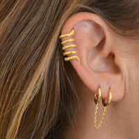 Ear cuff Serpentina (plata y oro)