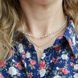 gargantilla personalizable de eslabones vintage confeccionada en plata de ley y bañada en oro 18 kilates. gold plated sterling silver necklace